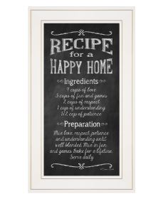 "Recipe for a Happy Home" by Susan Ball, Ready to Hang Framed Print, White Frame