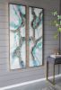 Set of 2 Elongated Modern Abstract Oil Painting,, Rectangle Framed Wall Art, 20" x 71"