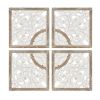 Two-tone Medallion Carved Wood 4-piece Wall Decor Set