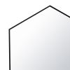 24 Inch Hexagon Modern Geometric Hanging Accent Wall Mirror, Metal Frame, Black