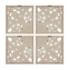 Two-tone Medallion Carved Wood 4-piece Wall Decor Set