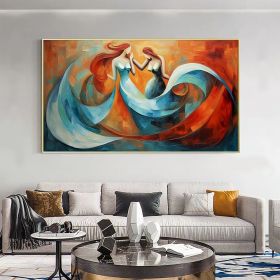 Hand Painted Oil Painting Abstract Beautiful Woman Oil Painting on Canvas Large Wall Art Original Blue Decor Minimalist Art Custom Painting Modern Liv (style: 1, size: 60x120cm)