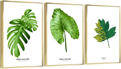 Framed Canvas Wall ArtOil Paintings Impressionism Aesthetic Prints Canvas Paintings for Living Room Bedroom Office Home; 3 Panels (GOLD: 16*24)